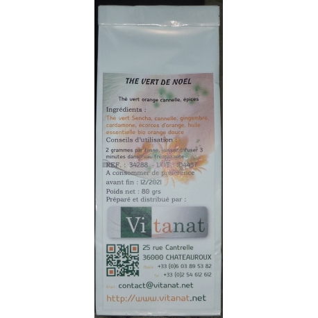 Thé vert de Noël  - sachet 80 g