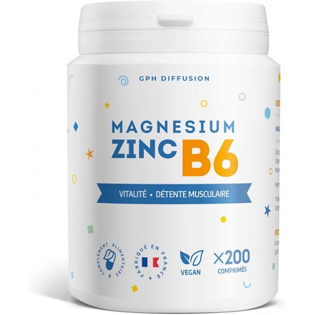 Magnésium Zinc B6 - 200 comprimés