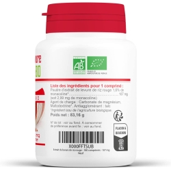 Extrait de levure de riz rouge Bio - 180 comprimés dosés à 2,99 mg de monacoline