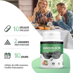 Charbon Végétal Activé - 100 gélules x 200 g