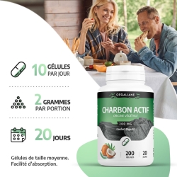 Charbon Végétal Activé - 200 gélules x 200 g