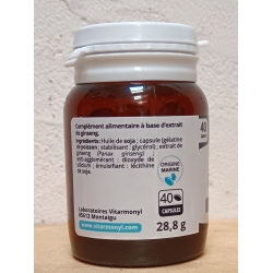 Tonifiant - Ginseng  -  40 gélules d'origine marine