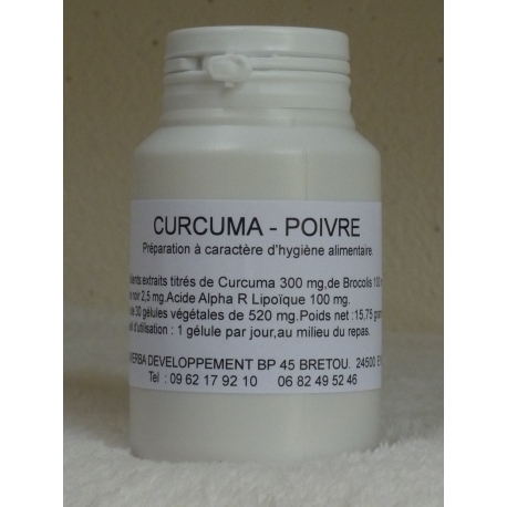 CURCUMA-POIVRE  -  520 mg x 30 gélules